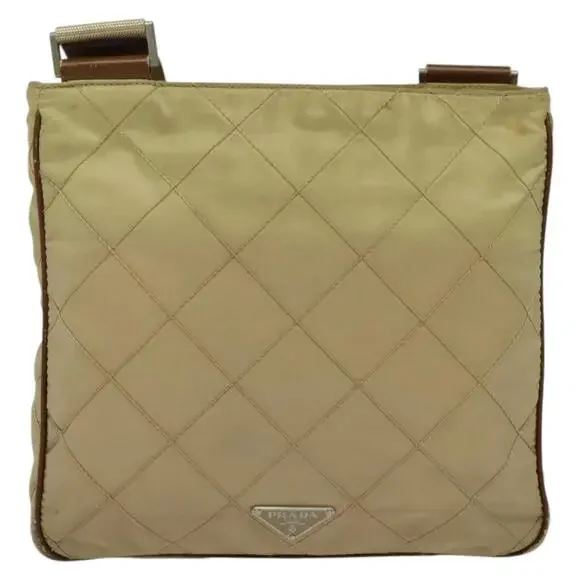 PRADA Shoulder Bag Nylon Beige - Picture 2 of 9